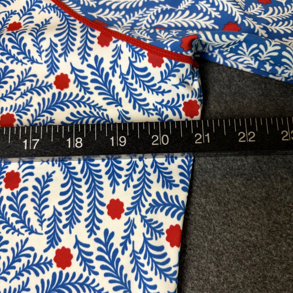 Boden Womens Blue White Red Botanical Leaf Floral Rash Guard Swim Top US 16/18 - Picture 7 of 7